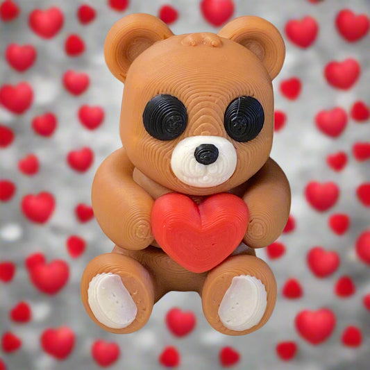 Bear w/ Red Heart - 3D Micro Creature